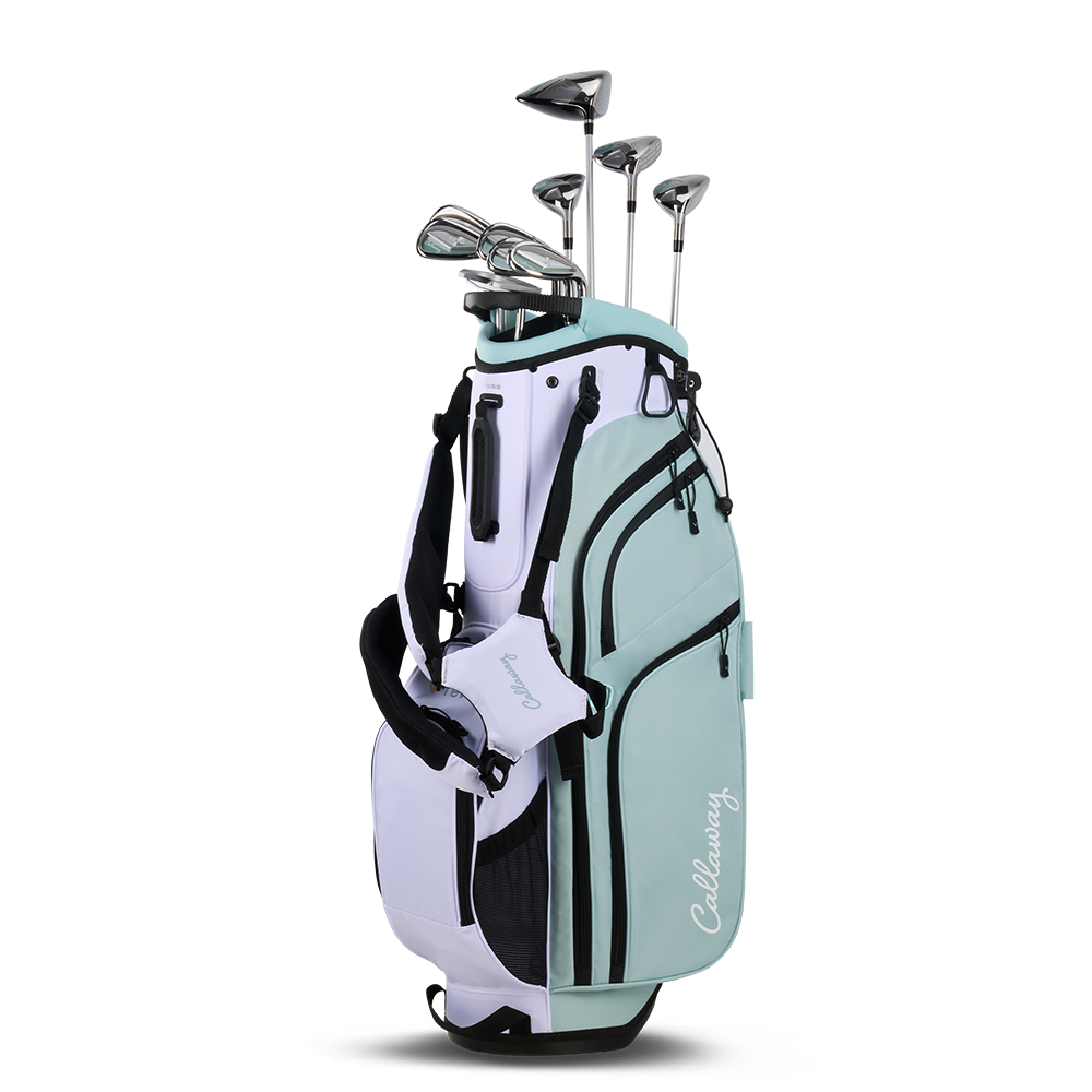 Arnold Palme新品バッグ　Callaway　レディースセット Women's Reva 26 11-Piece Peach/Surf Stand Bag Package Set with